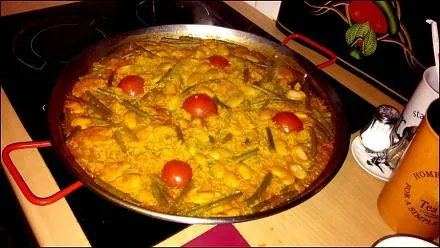 Paella Pfanne Stahl poliert 42cm