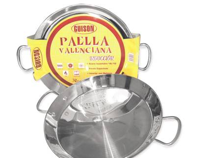 Paella Pfanne aus Edelstahl für Induktion & Herd 50cm