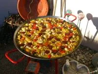 Paella Pfanne Stahl poliert 55cm