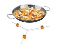 Falt- und verstellbarer Untersetzer für Grillplatten und Paella Pfannen