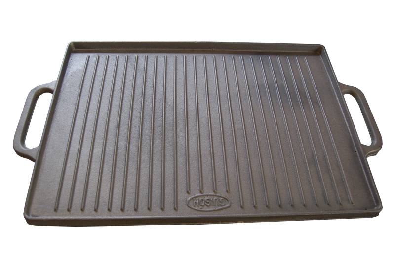 Universal Grillplatte Aus Gusseisen 43x33cm - Antihaft Plancha Für Gasgrill & Herd