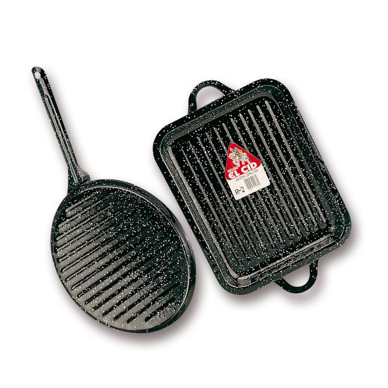 rechteckig Plancha Grillaufsatz 24x31cm Stahl emailliert 