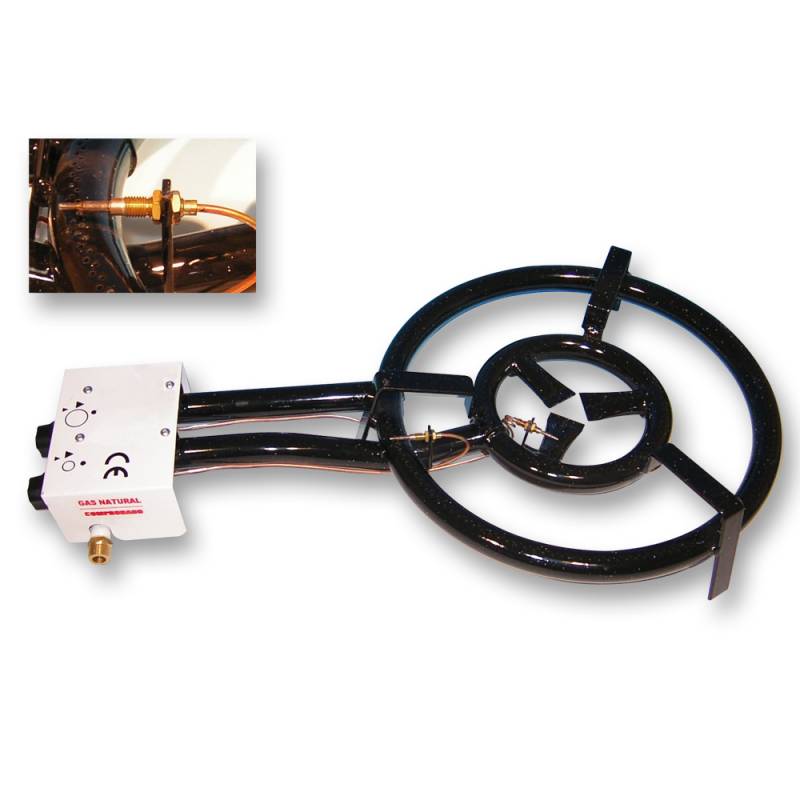 2-Ring Paella Gasbrenner 40cm mit 13,5KW für Innen