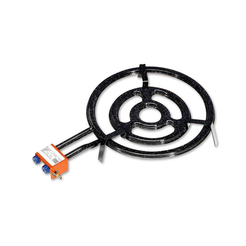 Garcima 20311 Paella Gasbrenner Mit Doppelring, 30 Cm, Stahl, Schwarz