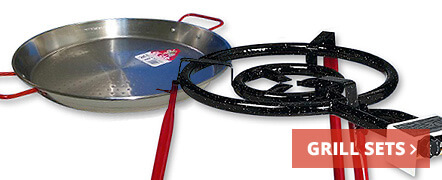 Briebe Paella Set Komplett - Gasbrenner, Pfanne 46cm & Stativ Für 12 Personen